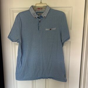 Ted Baker Blue Polo Shirt Casual Cotton Blend